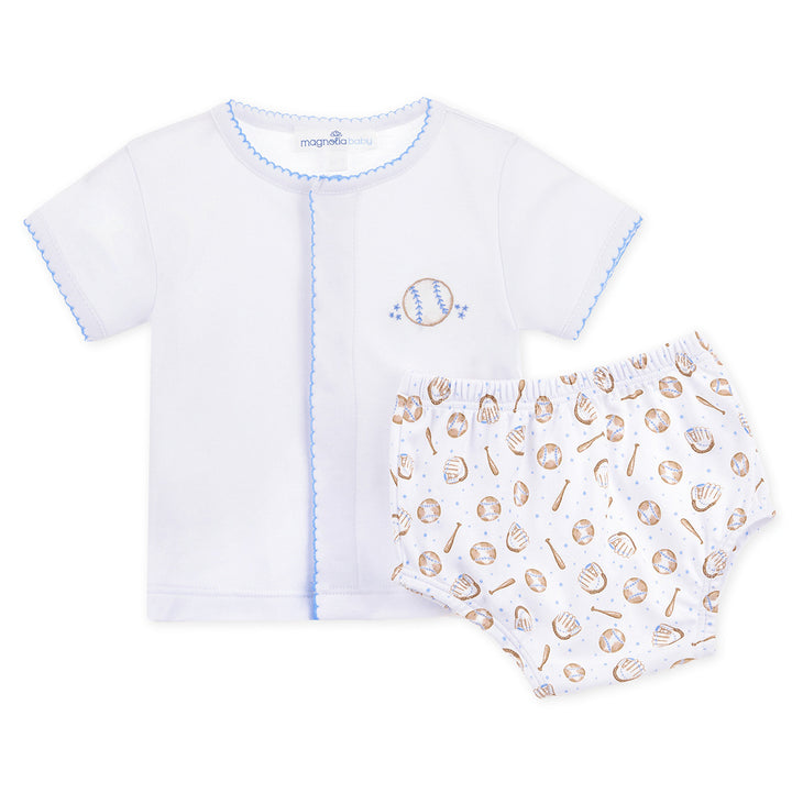 Precious Lil' Slugger Baseball Boy Diaper Cover Set by Magnolia Baby