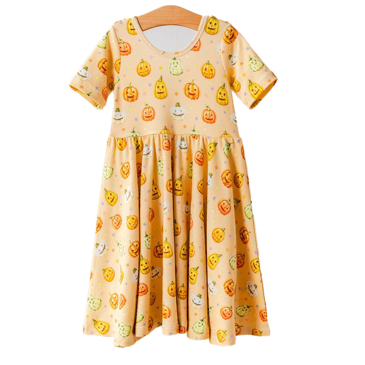 Pumpkin Pals Cotton Twirl Dress by Nola Tawk