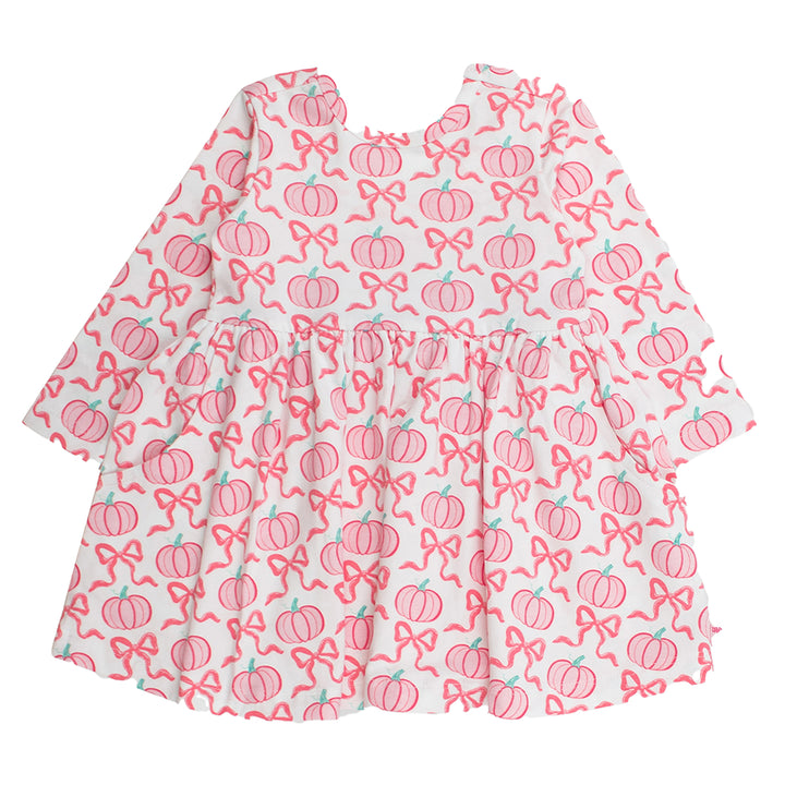 Fairytale Pumpkins Long-Sleeve Knit Twirl Dress by Rufflebutts