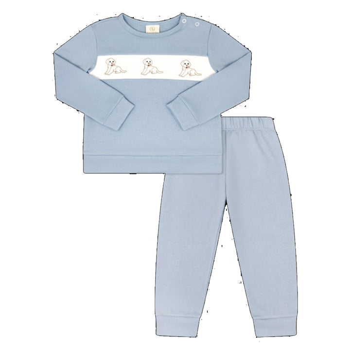 Puppy Embroidered Blue Bayou Play Set by Lullaby Set