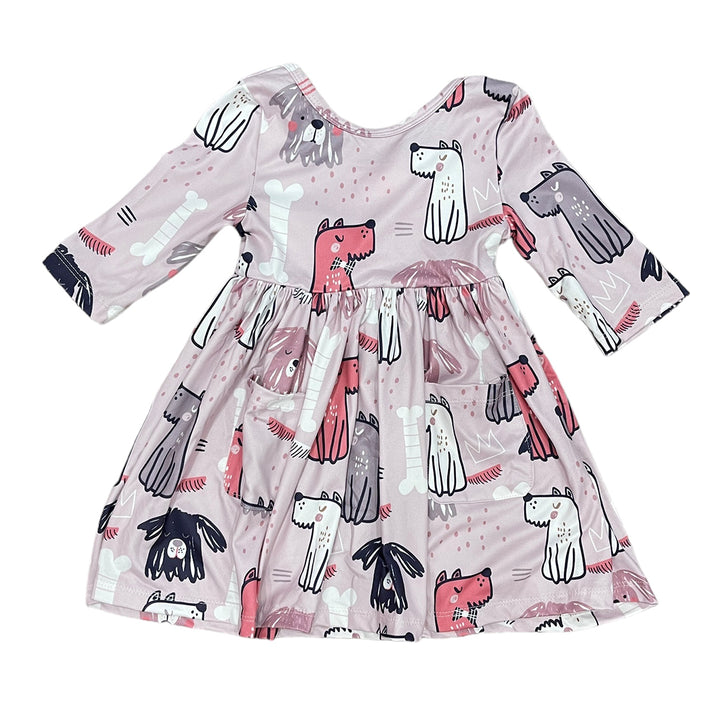 Puppy Party Pocket Twirl Dress by Mila & Rose