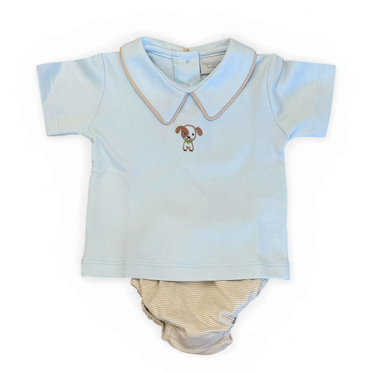 Mini Sparky Puppy Applique Diaper Set by Squiggles