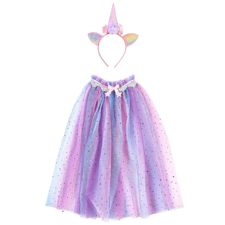 Rainbow Unicorn Cape and Headband by Great Pretenders