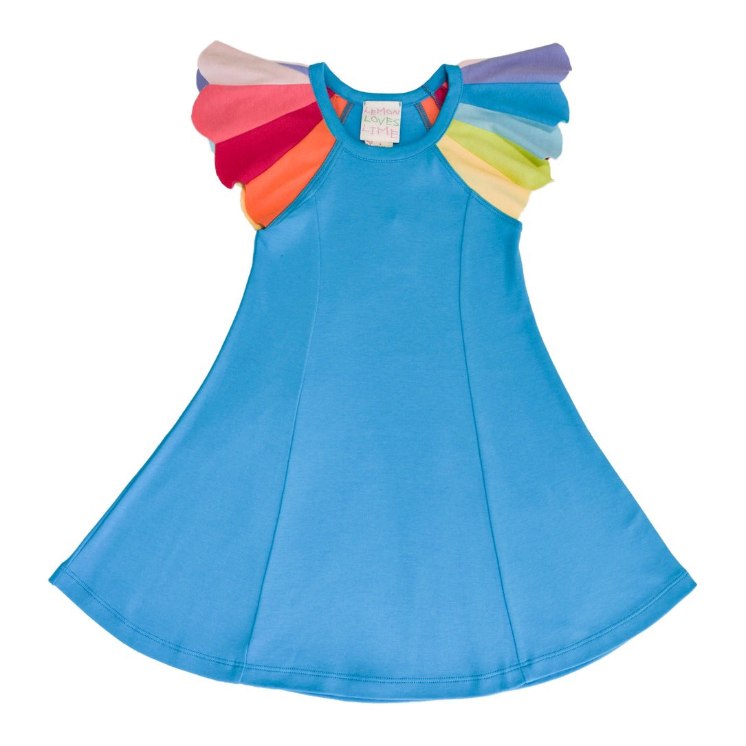 Lemon Loves Lime Rainbow Flutter Dress Purple Butterfly