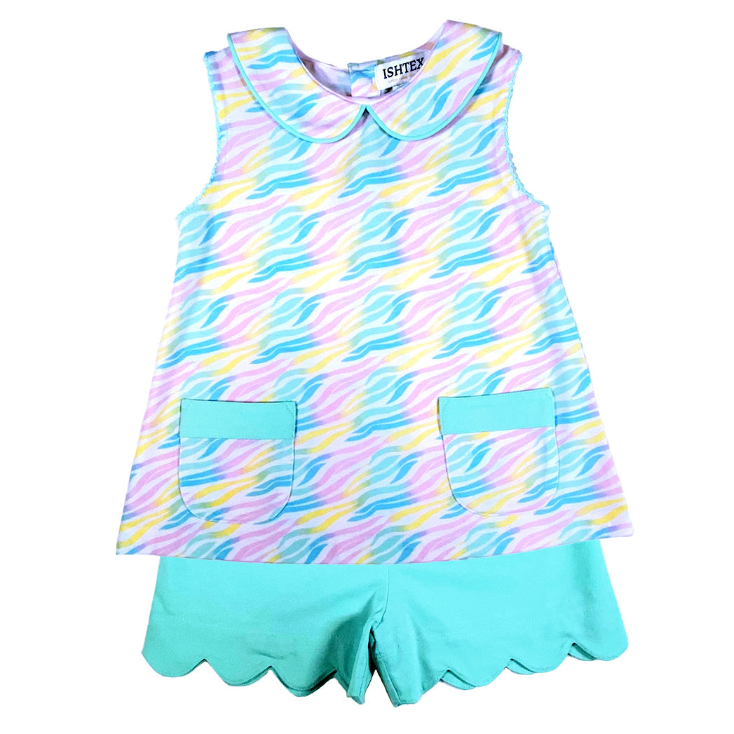 Rainbow Girl's Short Set by Ishtex