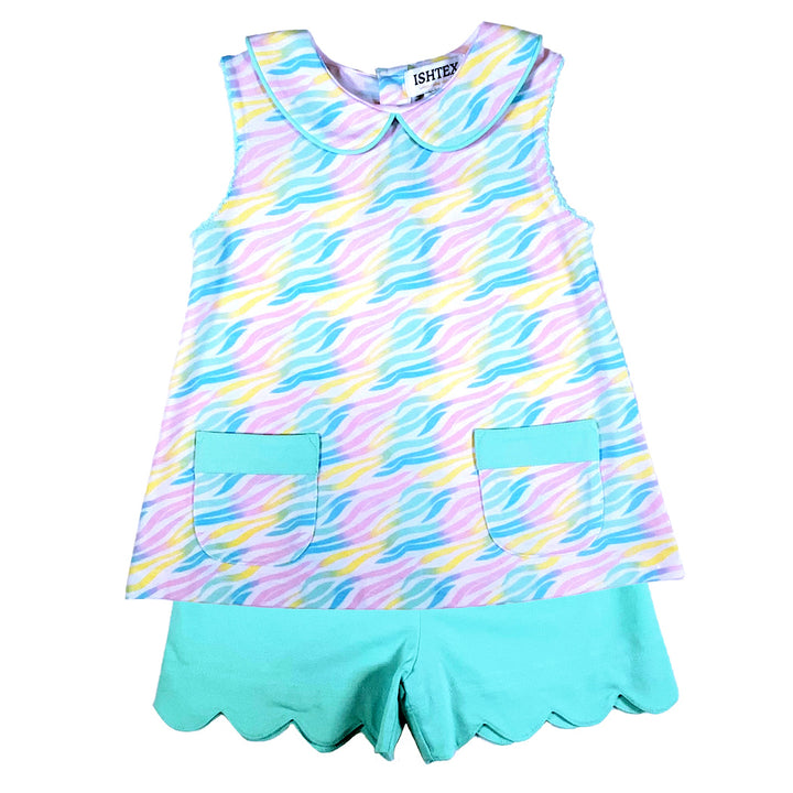 Rainbow Girl's Short Set by Ishtex