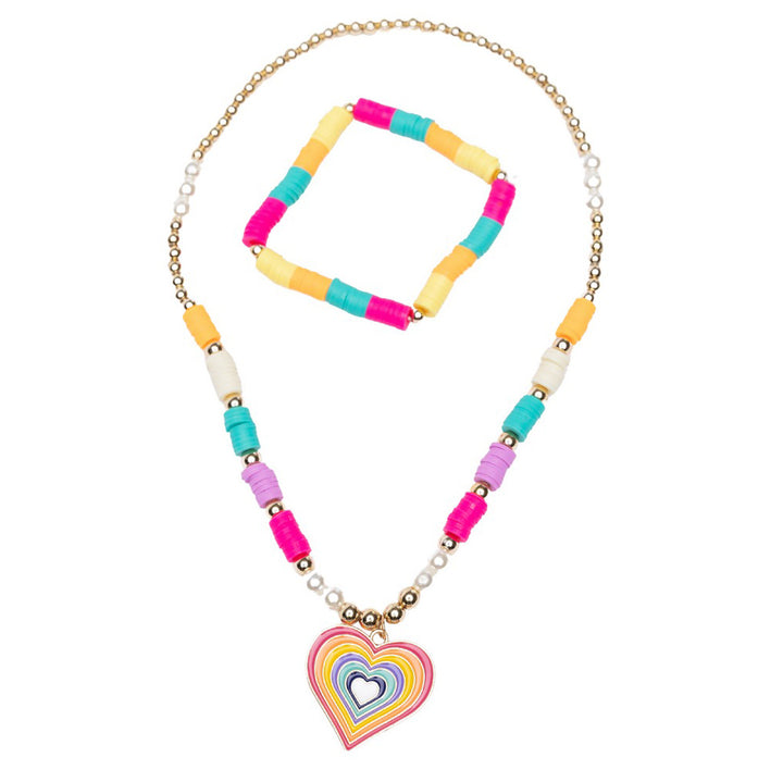 Great Pretenders Rainbow Love Necklace / Bracelet Set