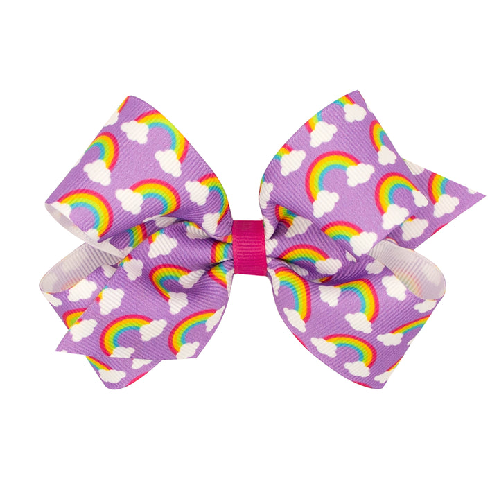 Wee Ones Rainbow Print Grosgrain Bow (2 Sizes)