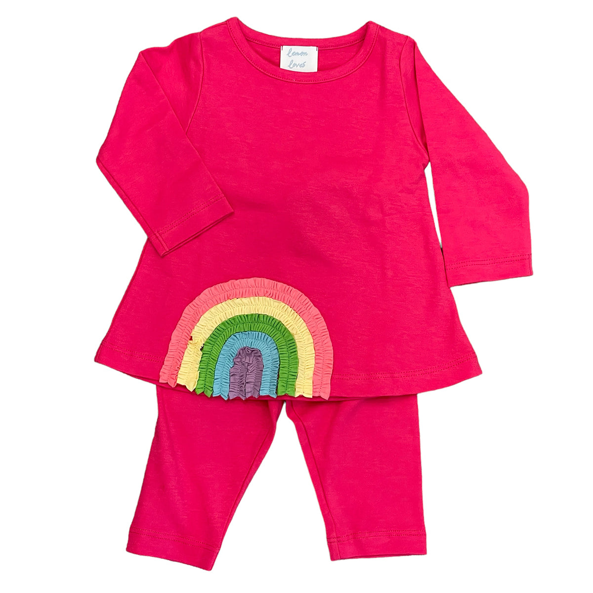 Rainbow Ruffle Pant Set by Lemon Loves Lime