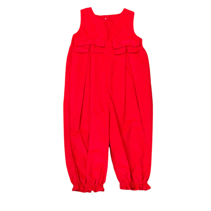 Red Corduroy Windsor Romper by Zuccini