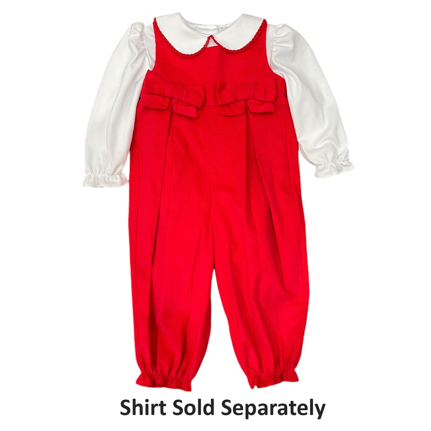 Red Corduroy Windsor Romper by Zuccini