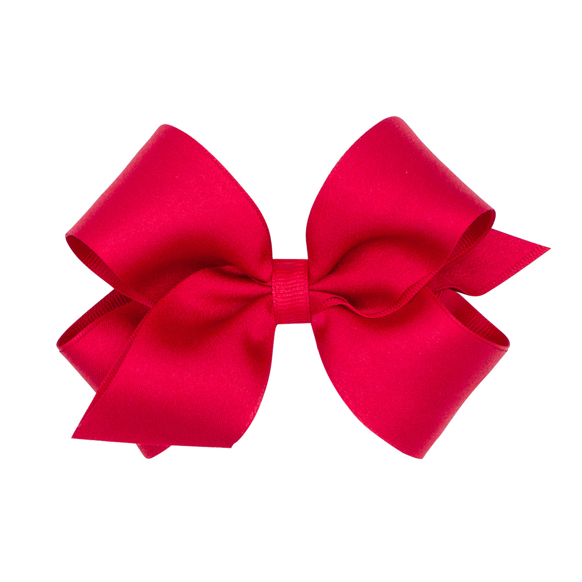Red Crepe Satin with Grosgrain Overlay Bow by Wee Ones (2 Sizes)