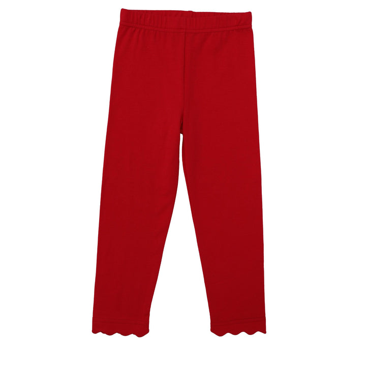 Red Scallop Leggings by Trotter Street Kids