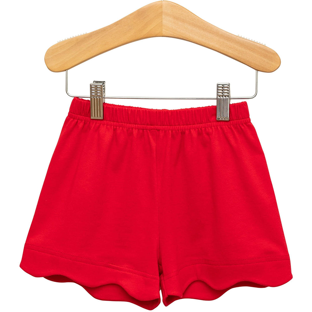 Red Scalloped Shorts by Trotter Street Kids