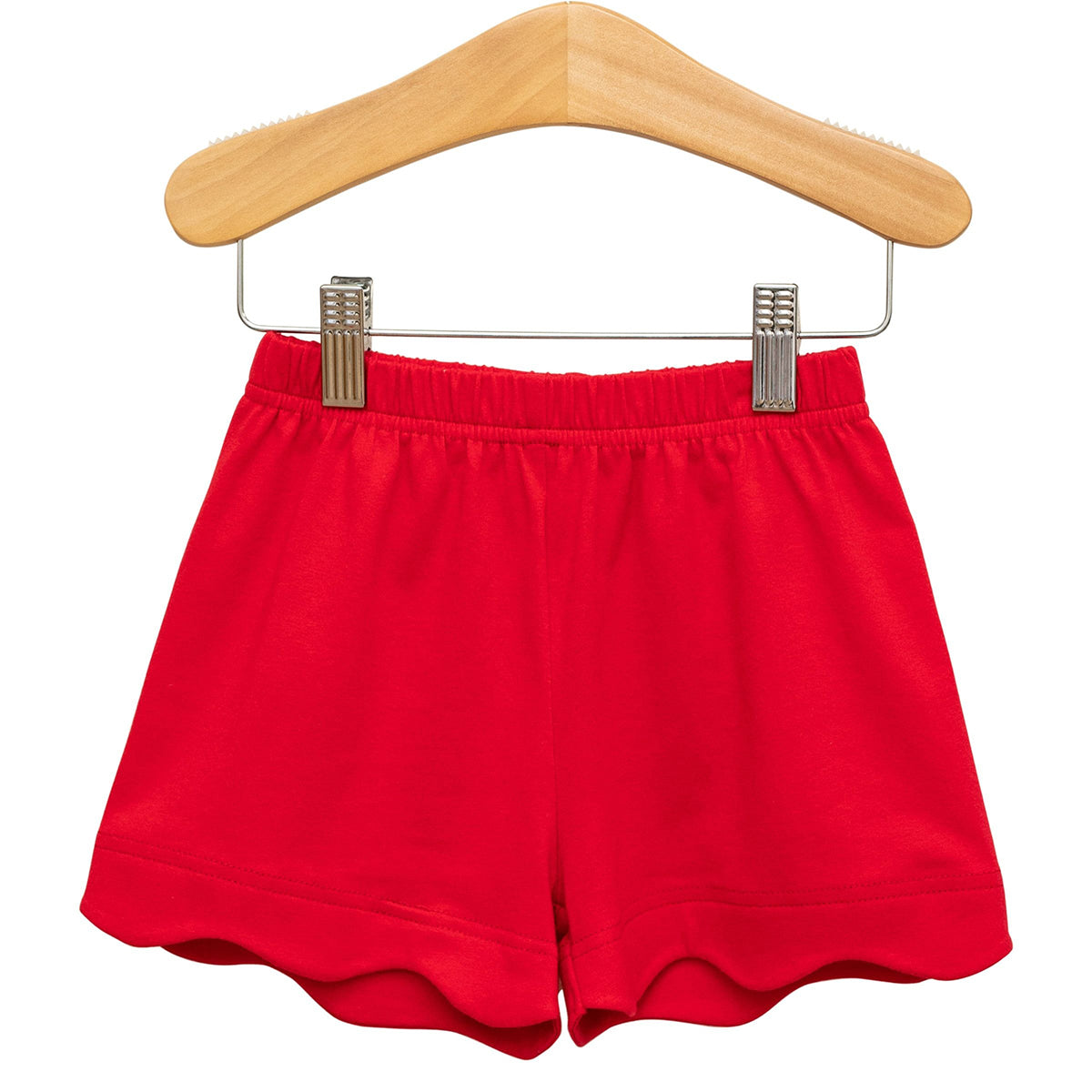 Red Scalloped Shorts by Trotter Street Kids