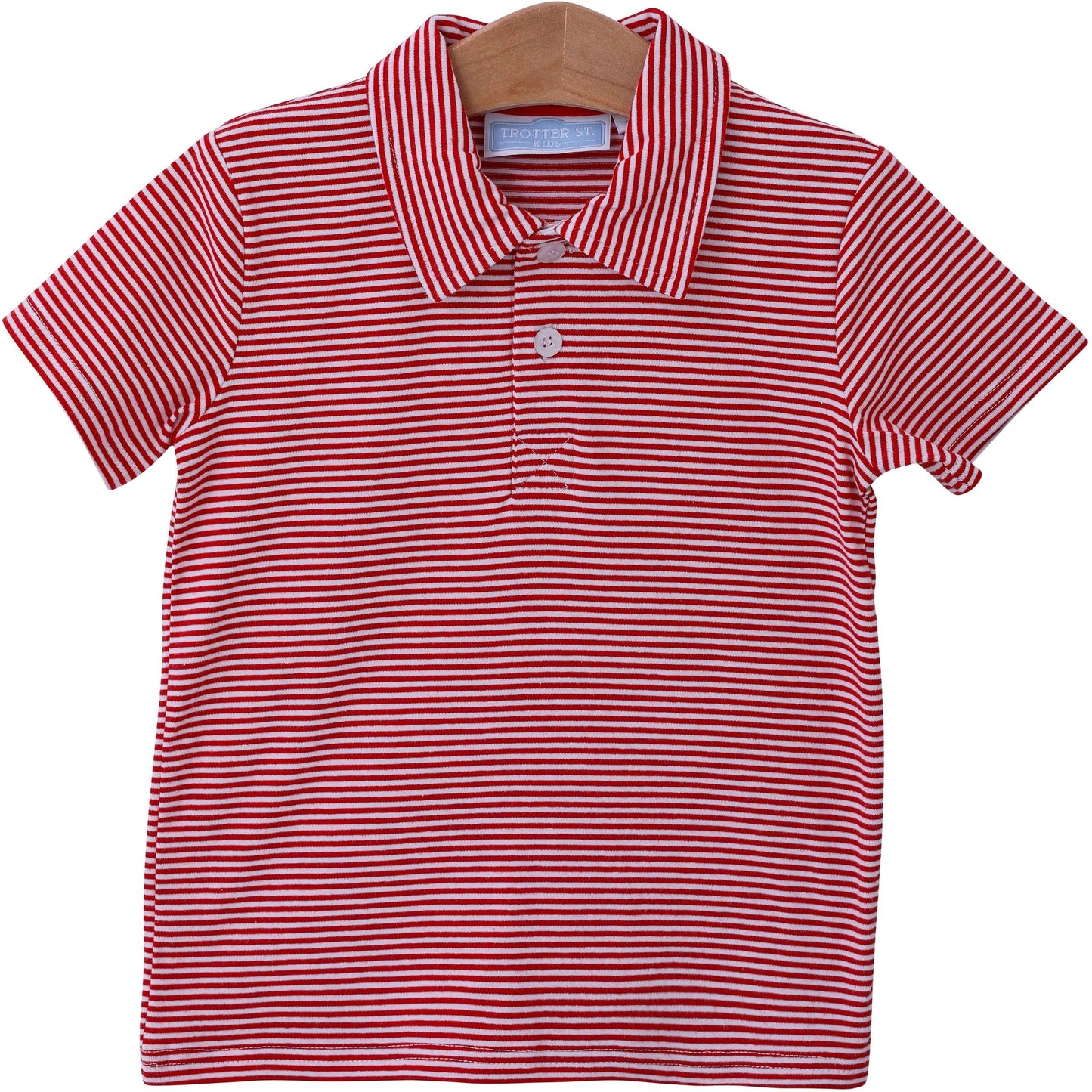 Red Stripe Henry Polo by Trotter Street Kids