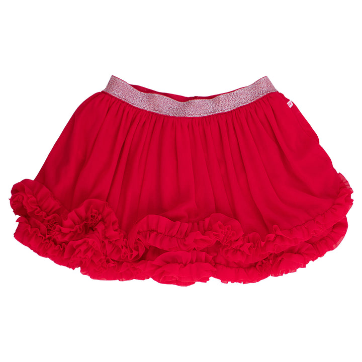 Red Elastic Waist Ruffle Tulle Skirt by RuffleButts