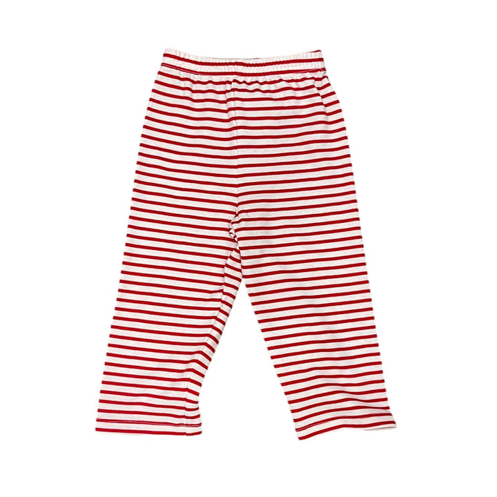 Red Striped Knit Leo Pants by Zuccini