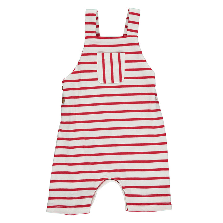 Me & Henry Dandy Red / White Stripe Jersey Overalls