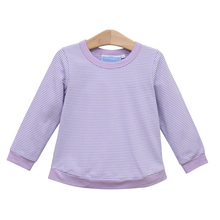 Lavender Stripe Reagan Top by Trotter Street Kids