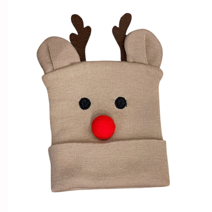 Red Nose Reindeer Newborn Beanie Hat by Ilybean