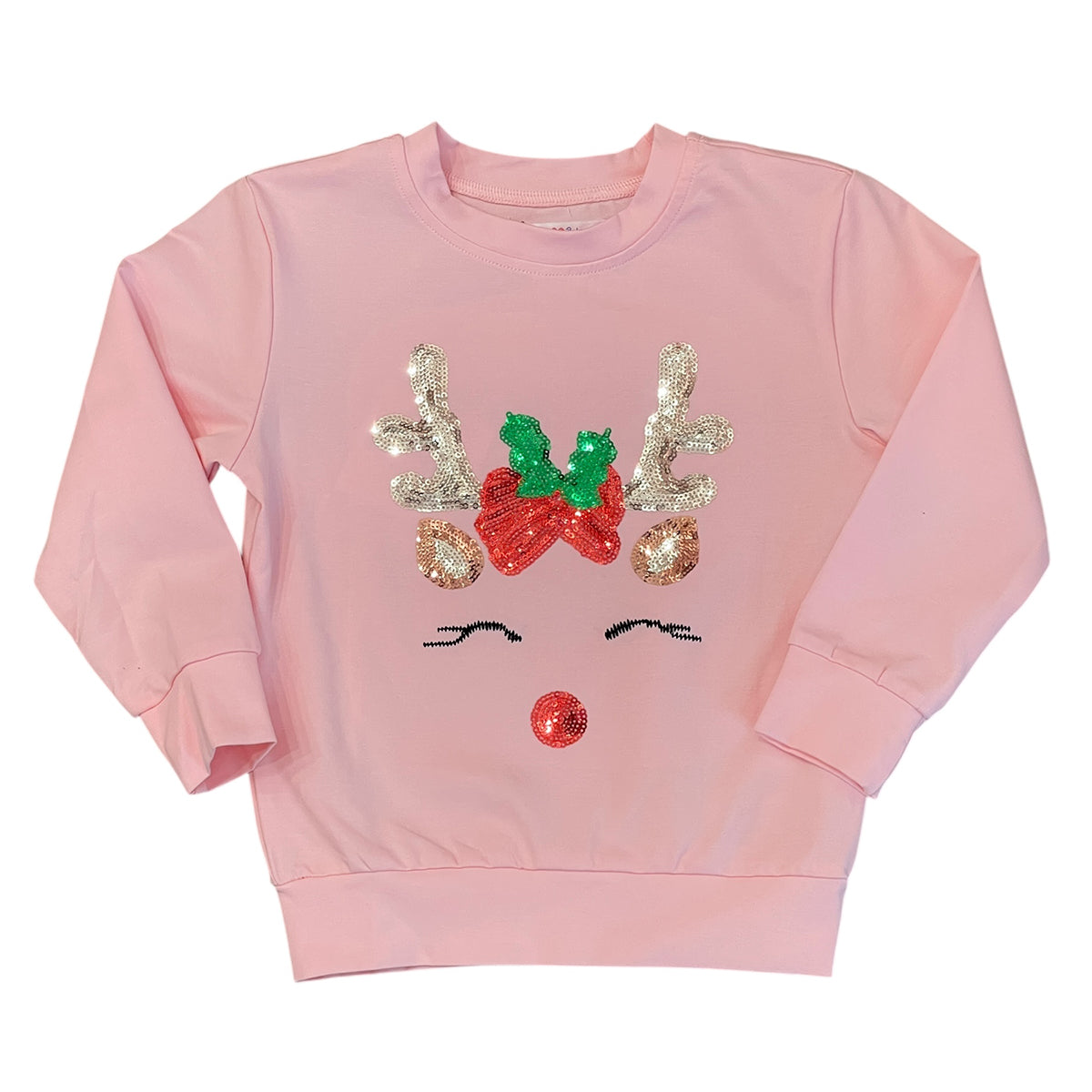 Sequin Reindeer Top by LuLu BeBe