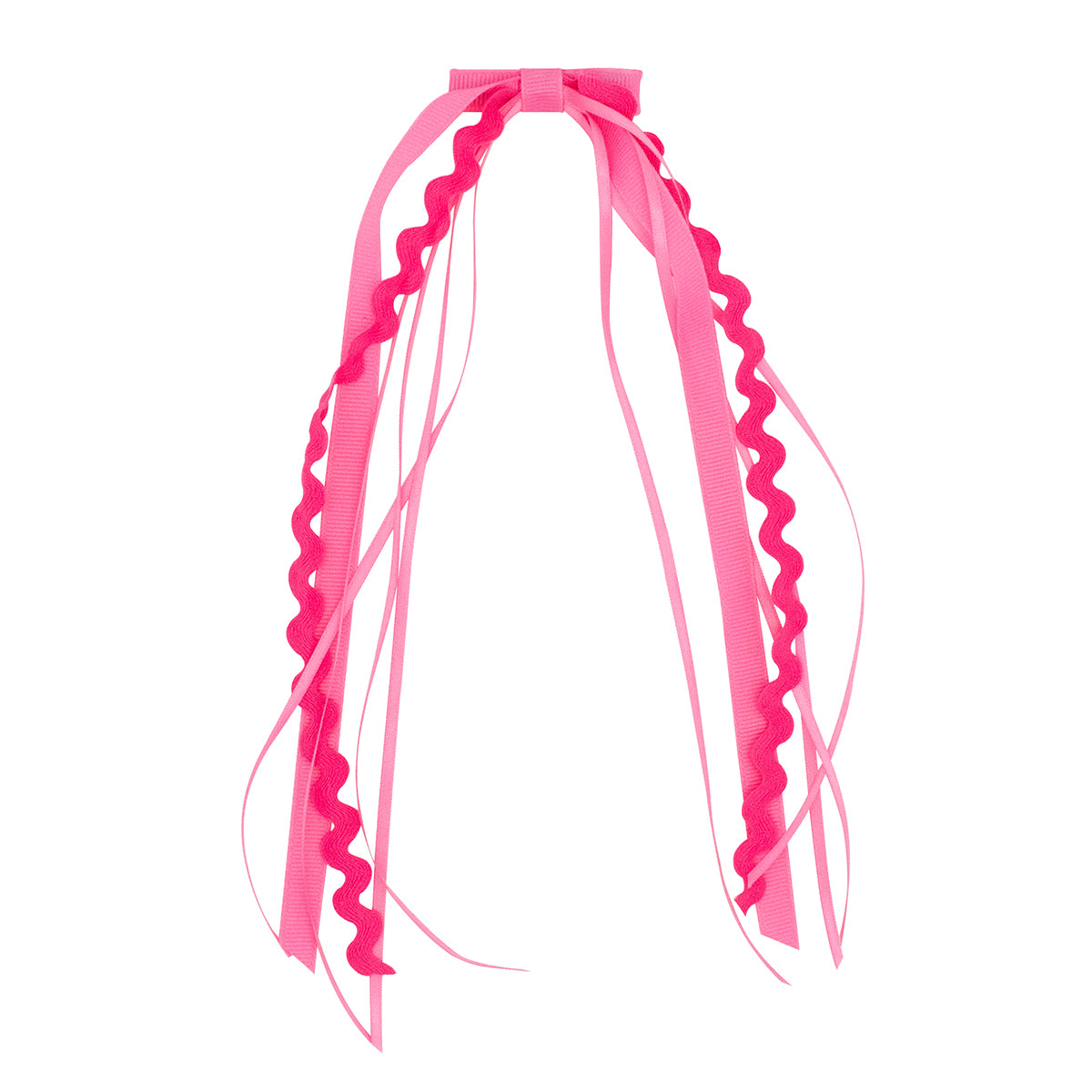 Hot Pink Grosgrain and Ric-Rac Streamer Hair Clip by Wee Ones