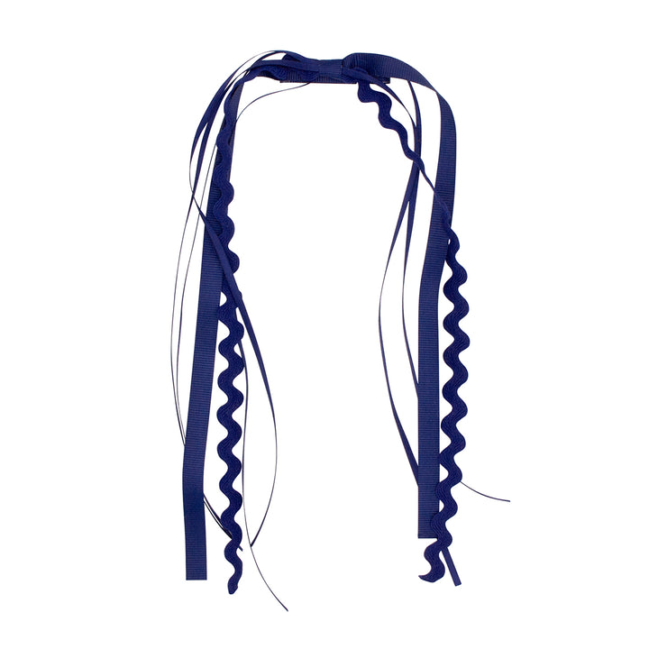 Navy Grosgrain and Ric-Rac Streamer Hair Clip by Wee Ones