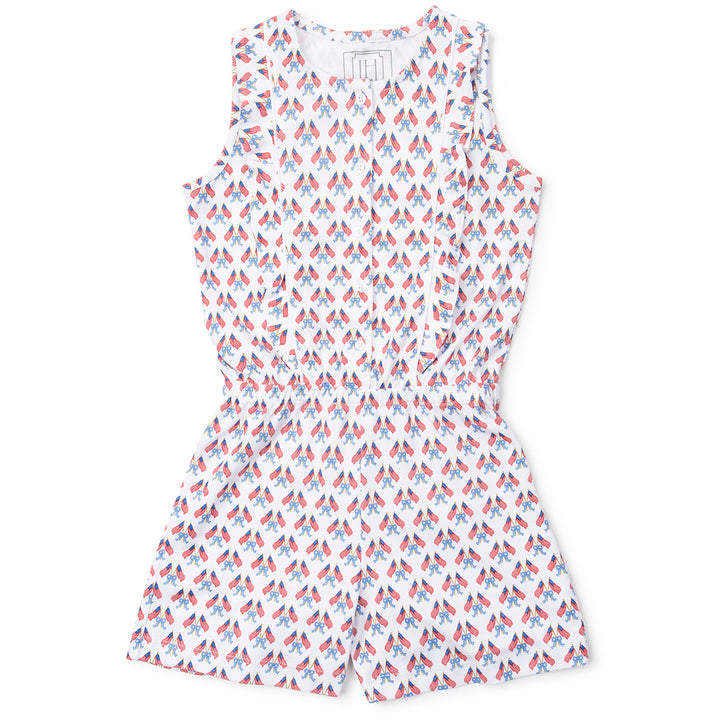 Stars, Stripes and Bows Lola Girl's Romper by Lila & Hayes