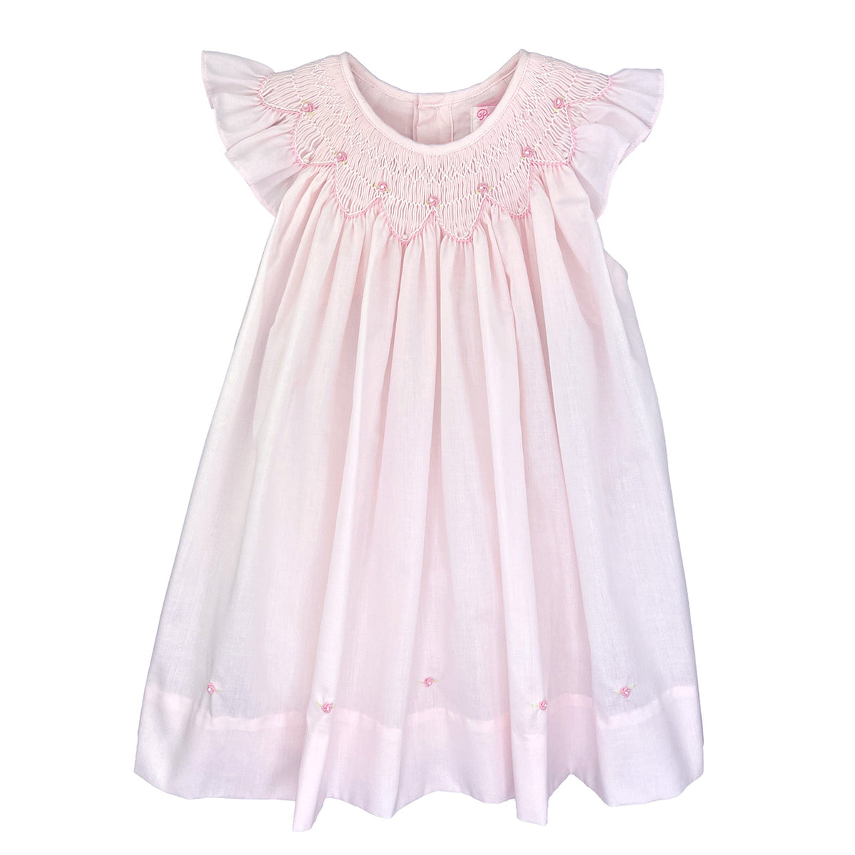 Bishop Smocked Rosebud Dress by Petit Ami