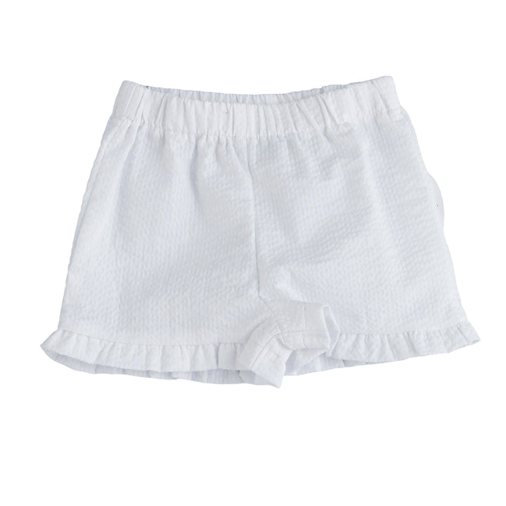 Color Works White Ruffle Short
