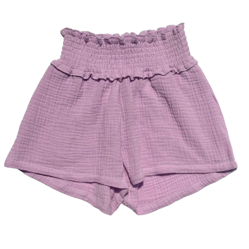 Pleat Sadie Orchid Gauze Shorts