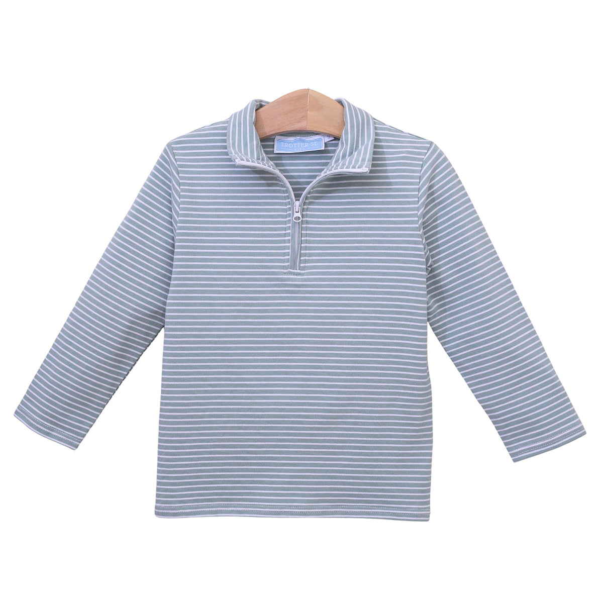 Sage Stripe Pullover by Trotter Street Kids