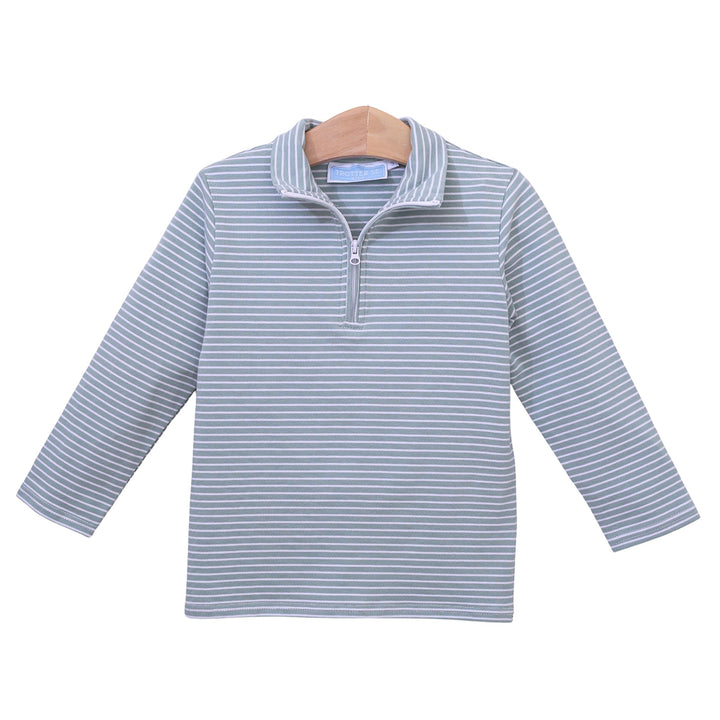 Sage Stripe Pullover by Trotter Street Kids