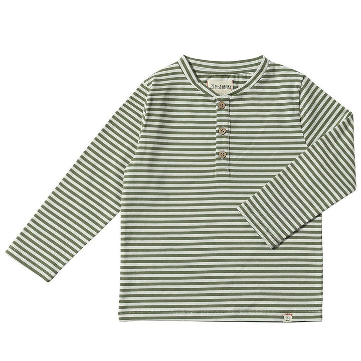 Sage / White Stripe Adams Henley by Me & Henry