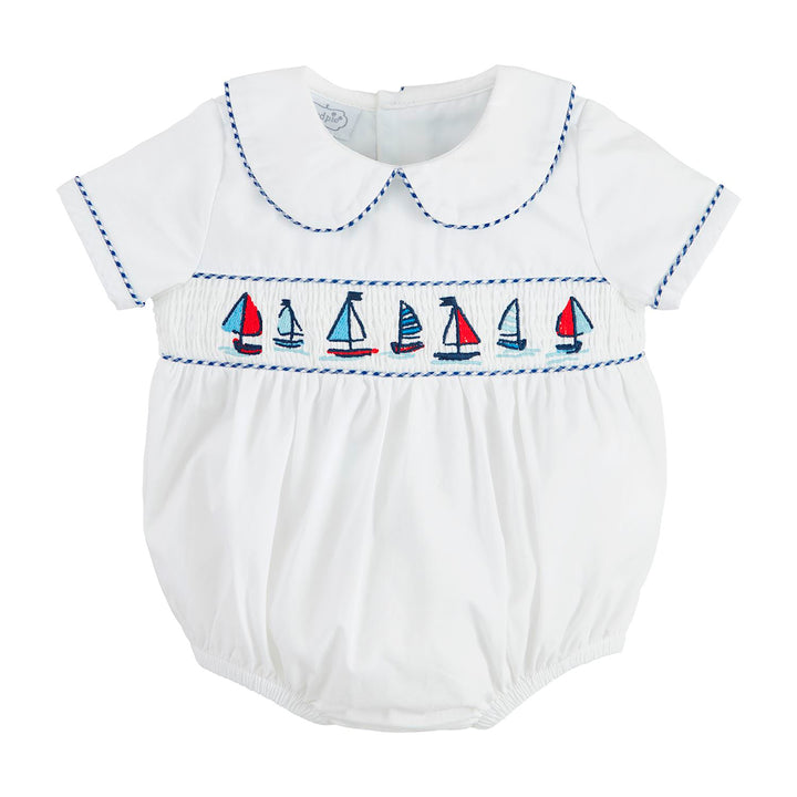 Sailboat Smocked Boy's Bubble by Mud Pie