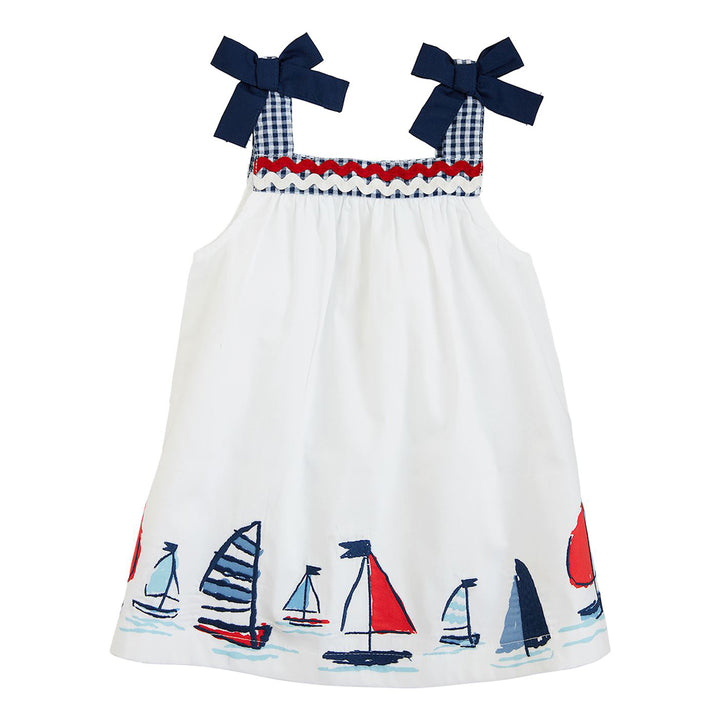 Sailboat Poplin Dress by Mud Pie