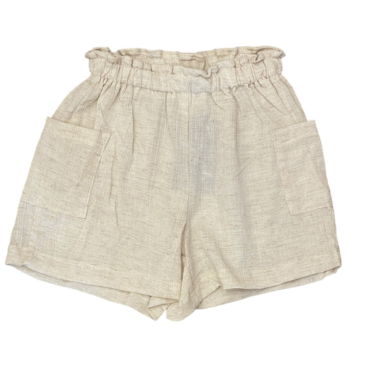 Area Code 407 Sand Crinkle High-Waisted Shorts with Pockets