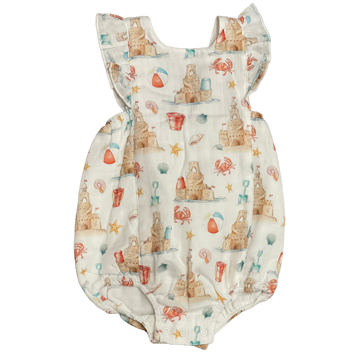 Sandcastle Kingdom Organic Muslin Sunsuit by Nola Tawk