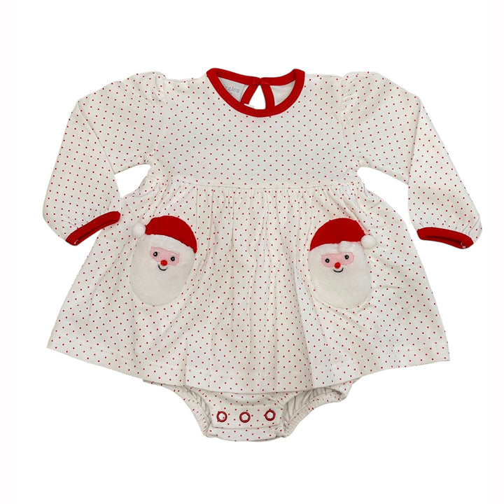Santa Pockets Onesie Dress by Squiggles