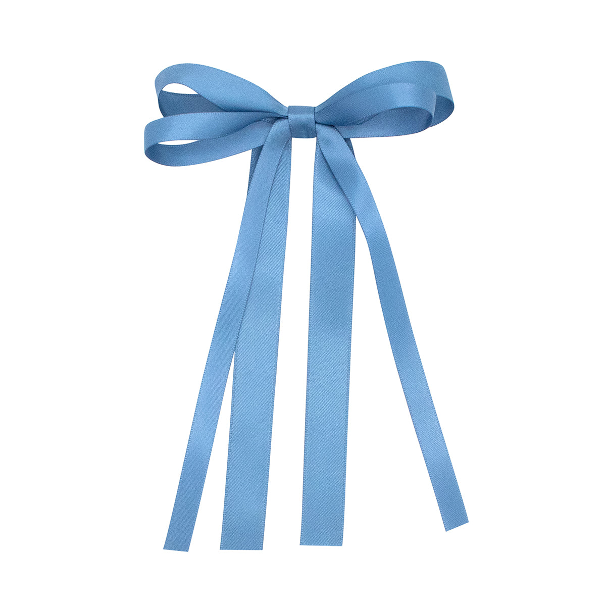 Smoke Blue Mini Satin Double-Loop Streamer Bow by Wee Ones