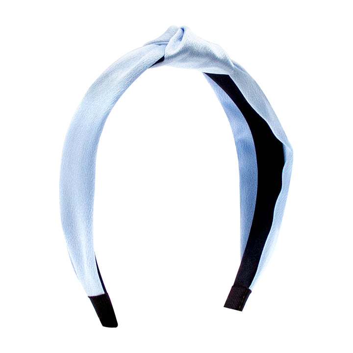 Millenium Blue Satin Knot Wrapped Headband by Wee Ones