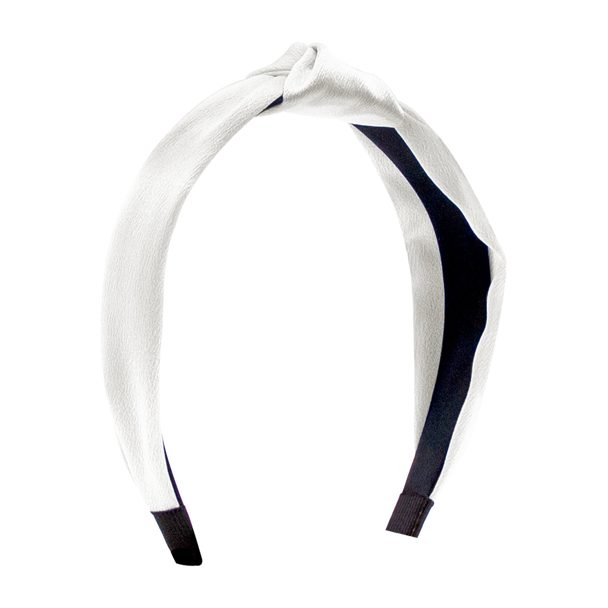 White Satin Knot Wrapped Headband by Wee Ones