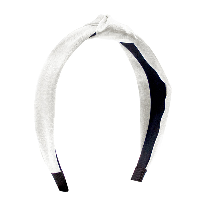 White Satin Knot Wrapped Headband by Wee Ones