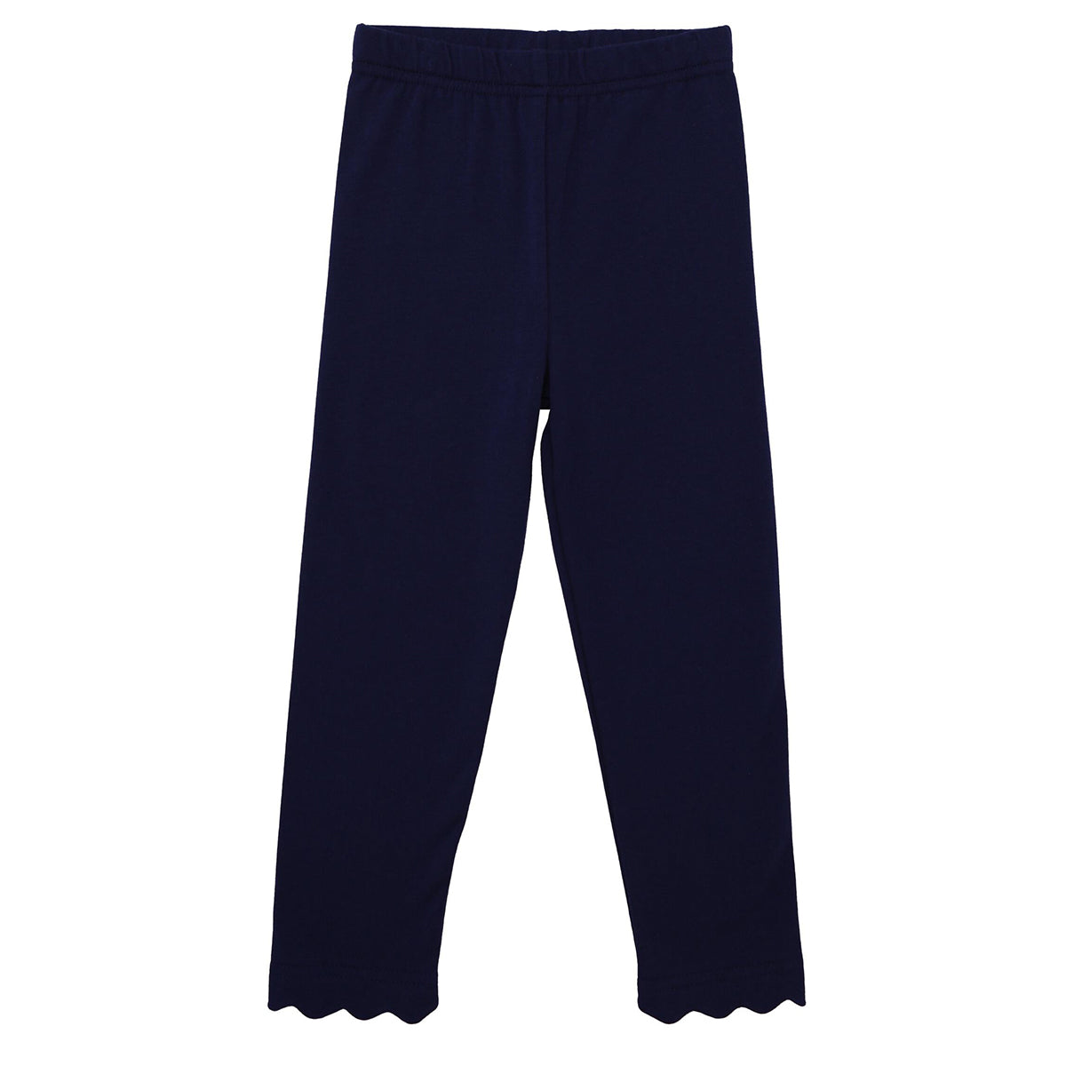 Navy Scallop Leggings by Trotter Street Kids