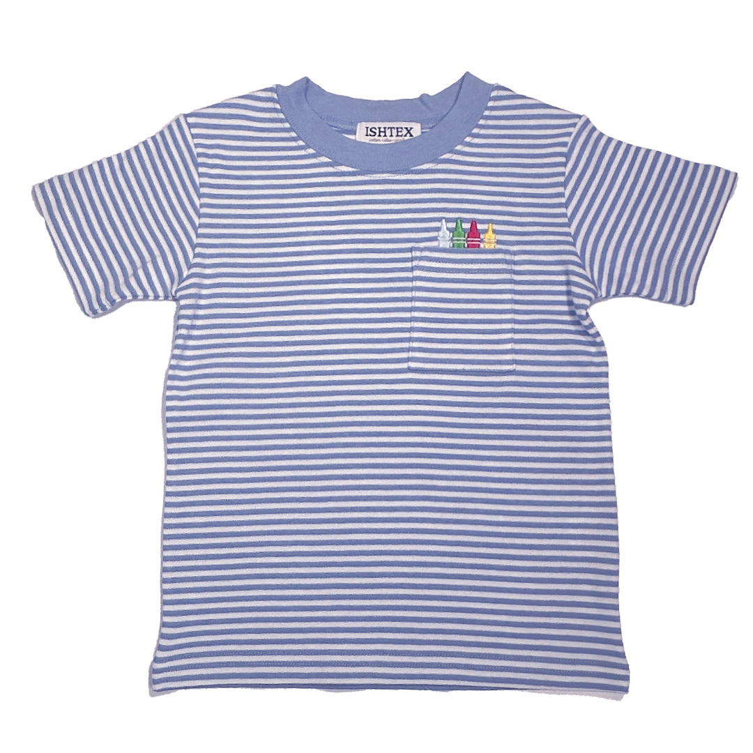 Back-to-School Tee with Crayons in Pockets by Ishtex