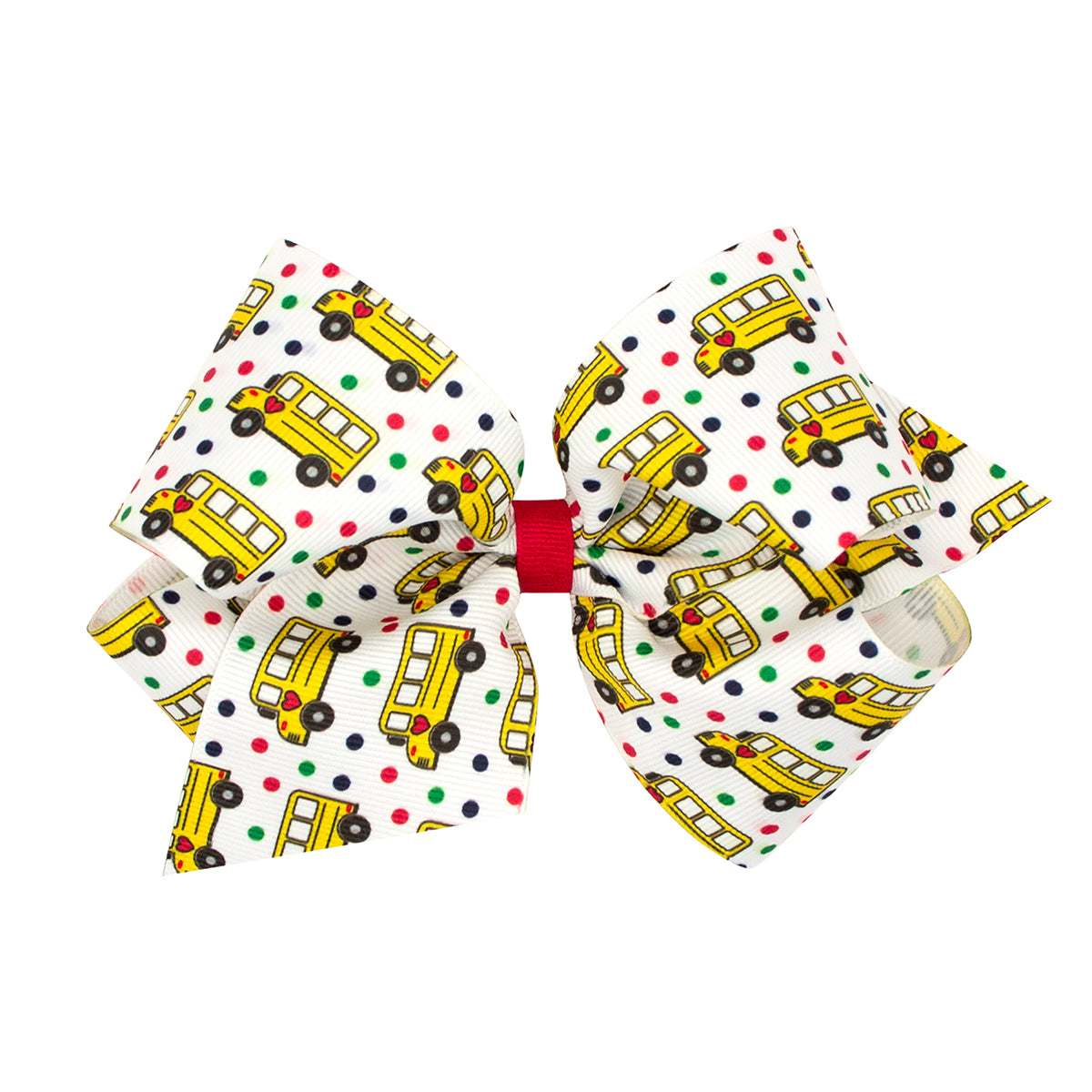 Wee Ones School Bus Print Grosgrain Bow (2 Sizes)