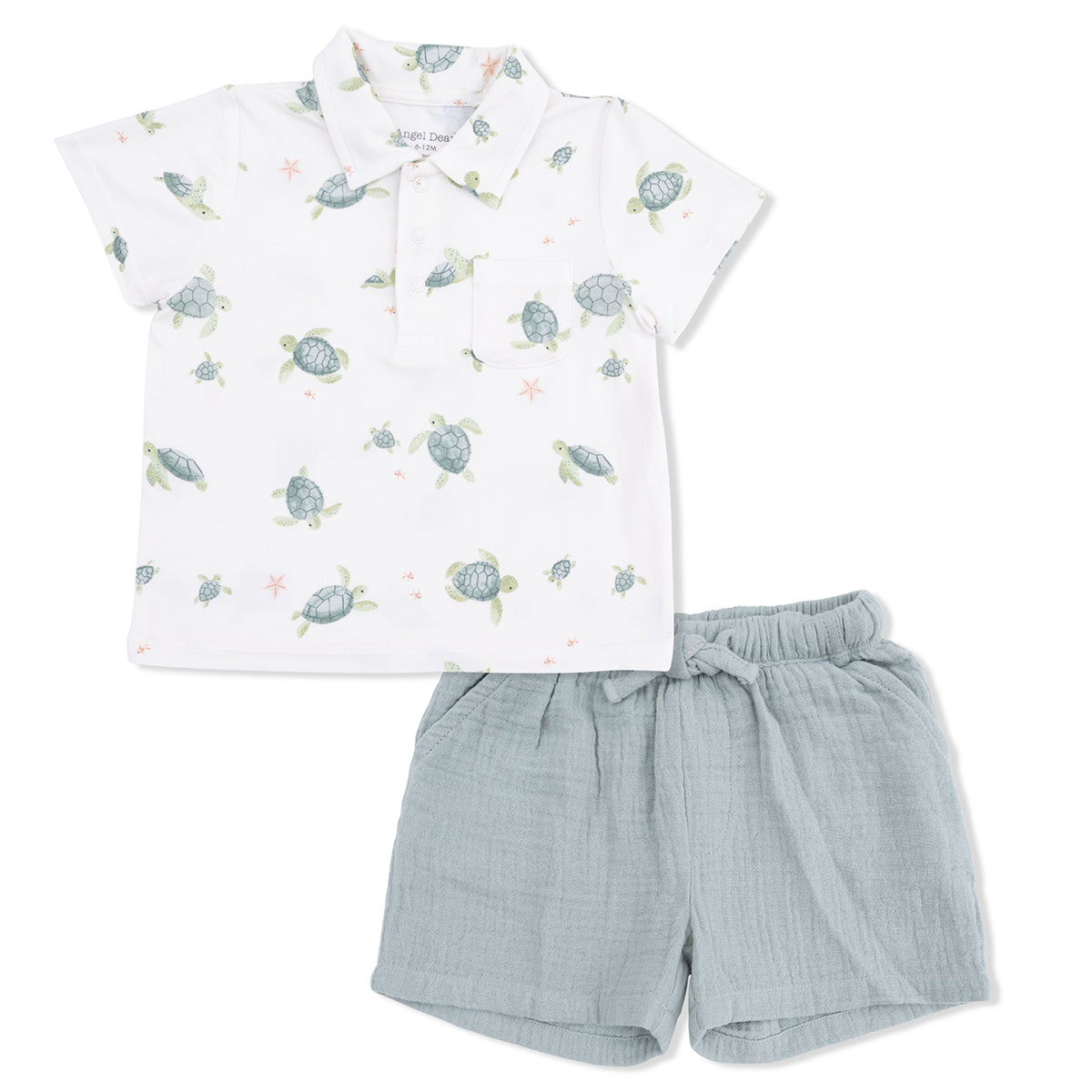 Sea Turtles Polo with Casual Shorts by Angel Dear