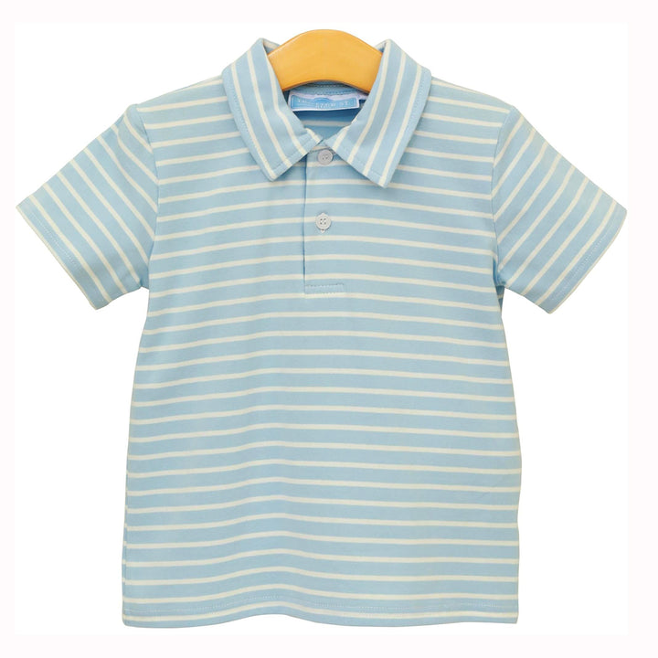 Sky Blue Stripe Polo by Trotter Street Kids
