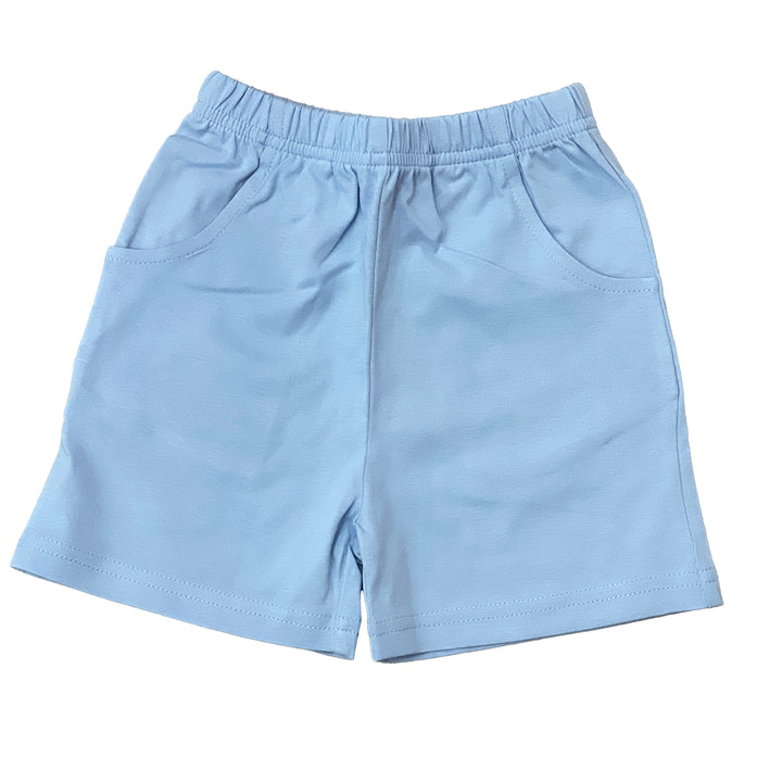 Sky Blue Jersey Front Pocket Shorts by Luigi